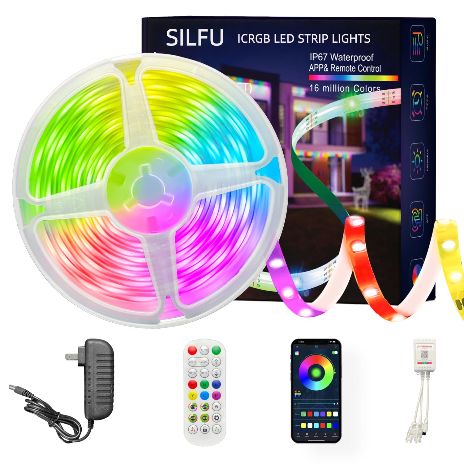 Amazon.com: Smart IC RGB LED Strip Lights 32.8FT, Segmented DIY